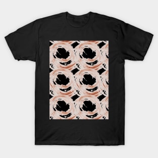 Brown circles on a black background T-Shirt